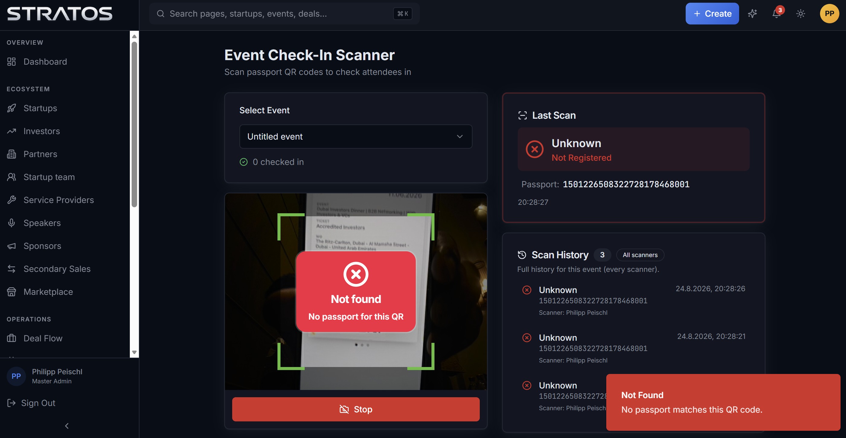 Door control, solved: scan attendee Passport QRs, verify instantly, and keep a full multi-scanner audit trail.